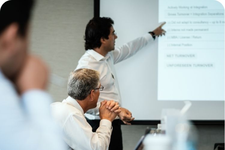 A man giving a presentation.