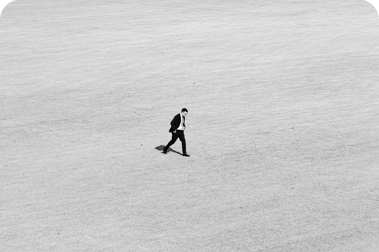 Man walking alone.