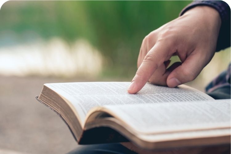 A man studying his Bible.