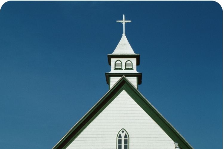 A white church.