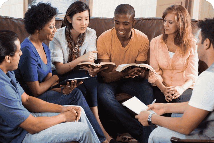 A small group meeting together.