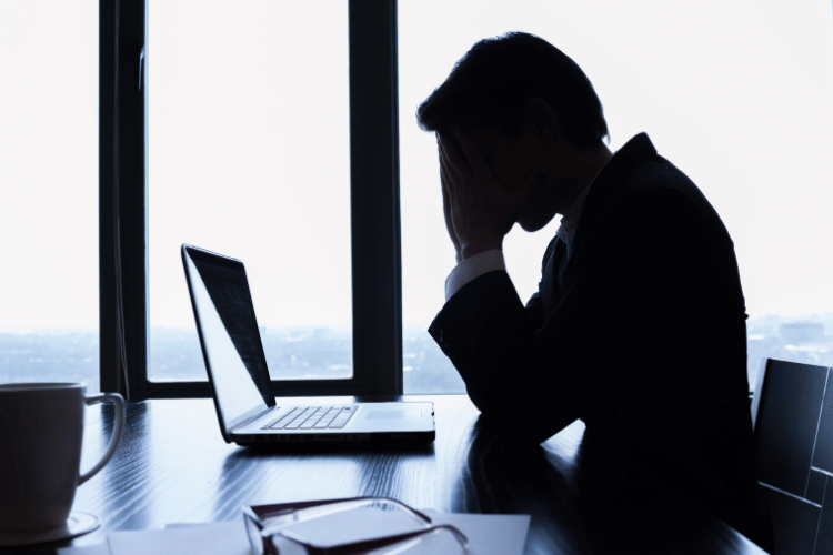 A stressed businessman.