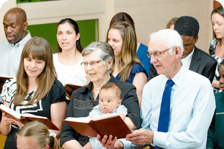 The congregation of an evangelical church.
