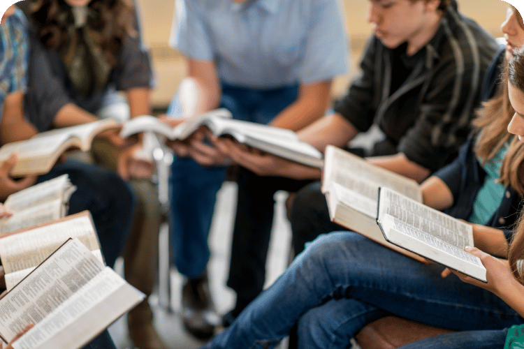 A youth group Bible study.