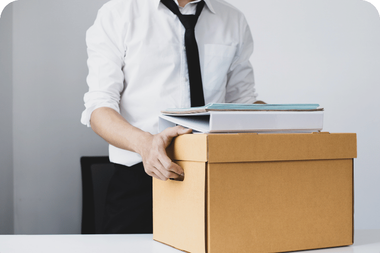 A man quitting his job.